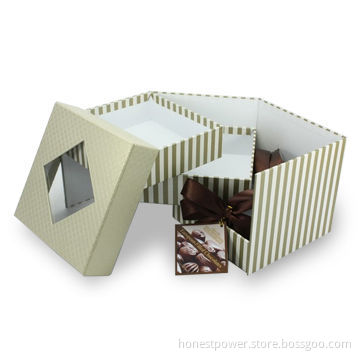 Cardboard Gift Box with Revolving Style, Suitable for Chocolate and Gift Packaging